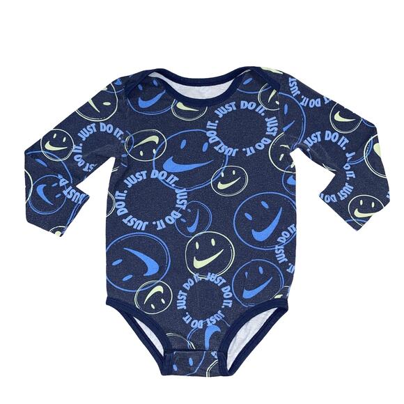 NIKE Just Do It 2 Pack Long Sleeve bodysuit onesies 24M Blue - Picture 4 of 12